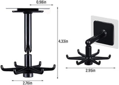 360° Rotating Kitchen Hook – No-Drill Self-Adhesive Kitchen Organizer & Multipurpose Hook 2 PAIRS