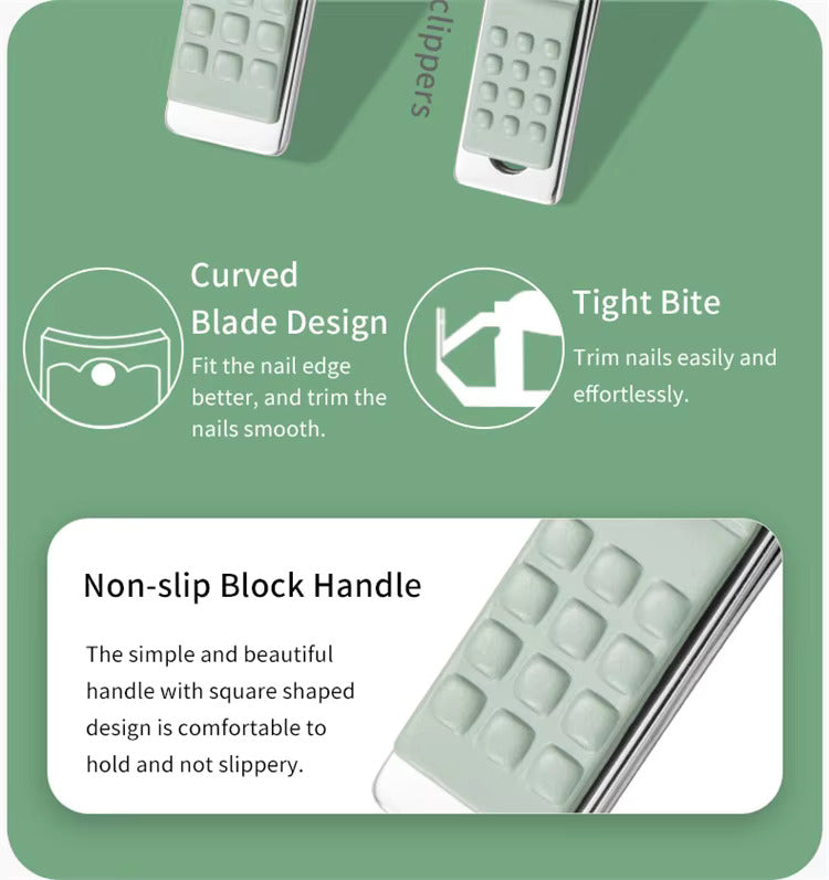 Non-slip Nail Clippers with Soft-touch Silicone Handles.