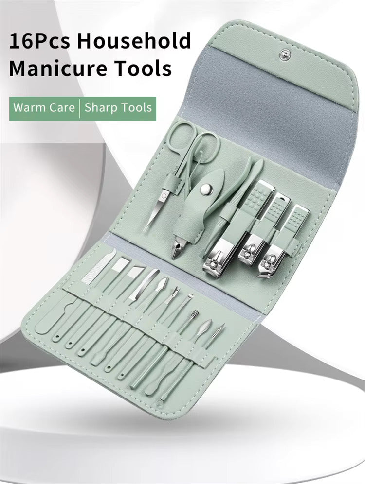 Compact Case with a 16 Piece Manicure and Pedicure Grooming Kit.