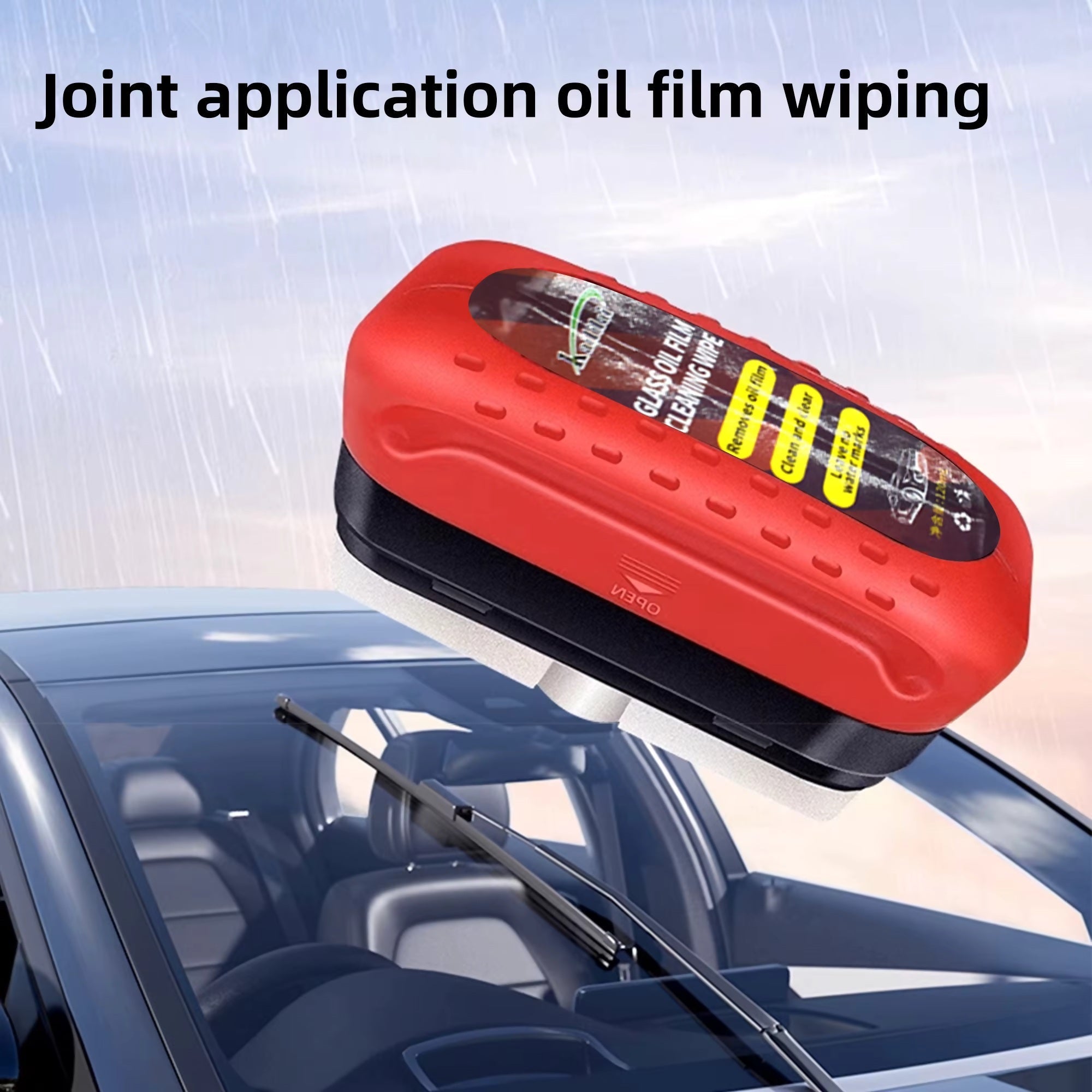 Oil film cleaning brush with dust protection feature, which is best to keep car glass clean, free from dust, oil, and debris buildup.